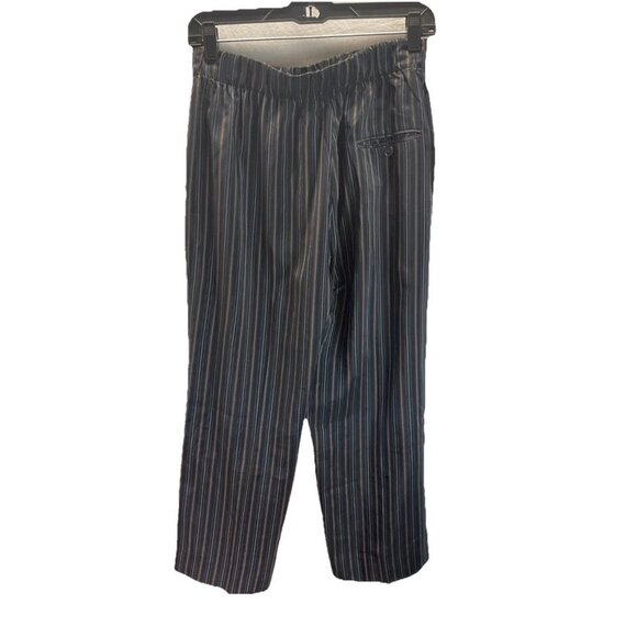 Vince size S Womens Black Satin Cupro Stripe Pull On Trouser/ pants pockets - Picture 2 of 12
